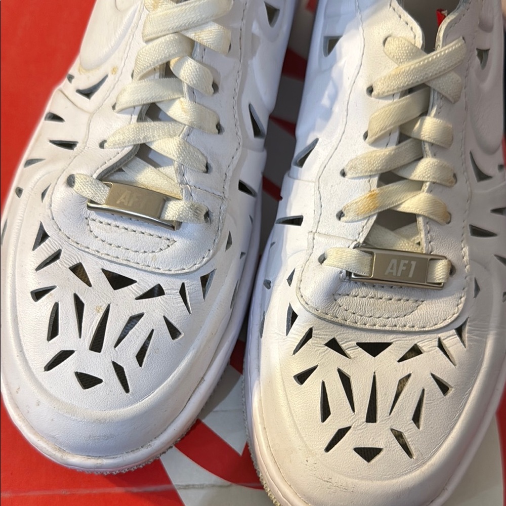 Nike AF1 Cut-Out White Sneakers